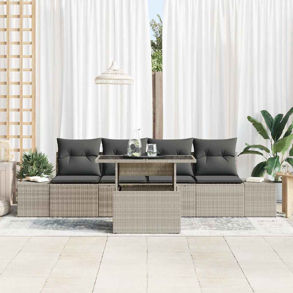 Garten-Sofa-Set 5 pcs Hellgrau und Dunkelgrau 100 x 55 x 73 cm